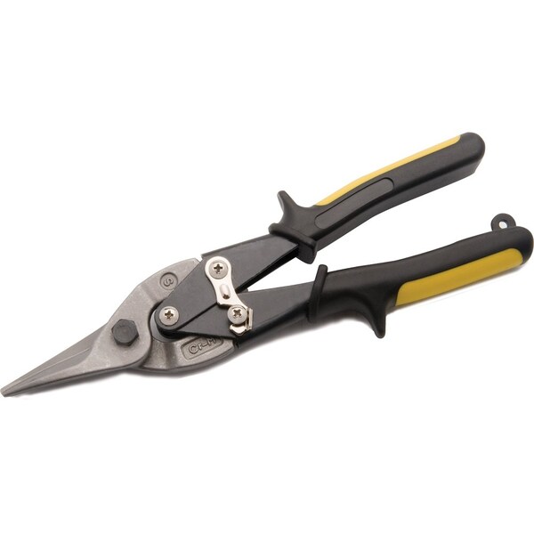 Tools 10" Aviation Snips, Cuts Straight, Yellow Handle
